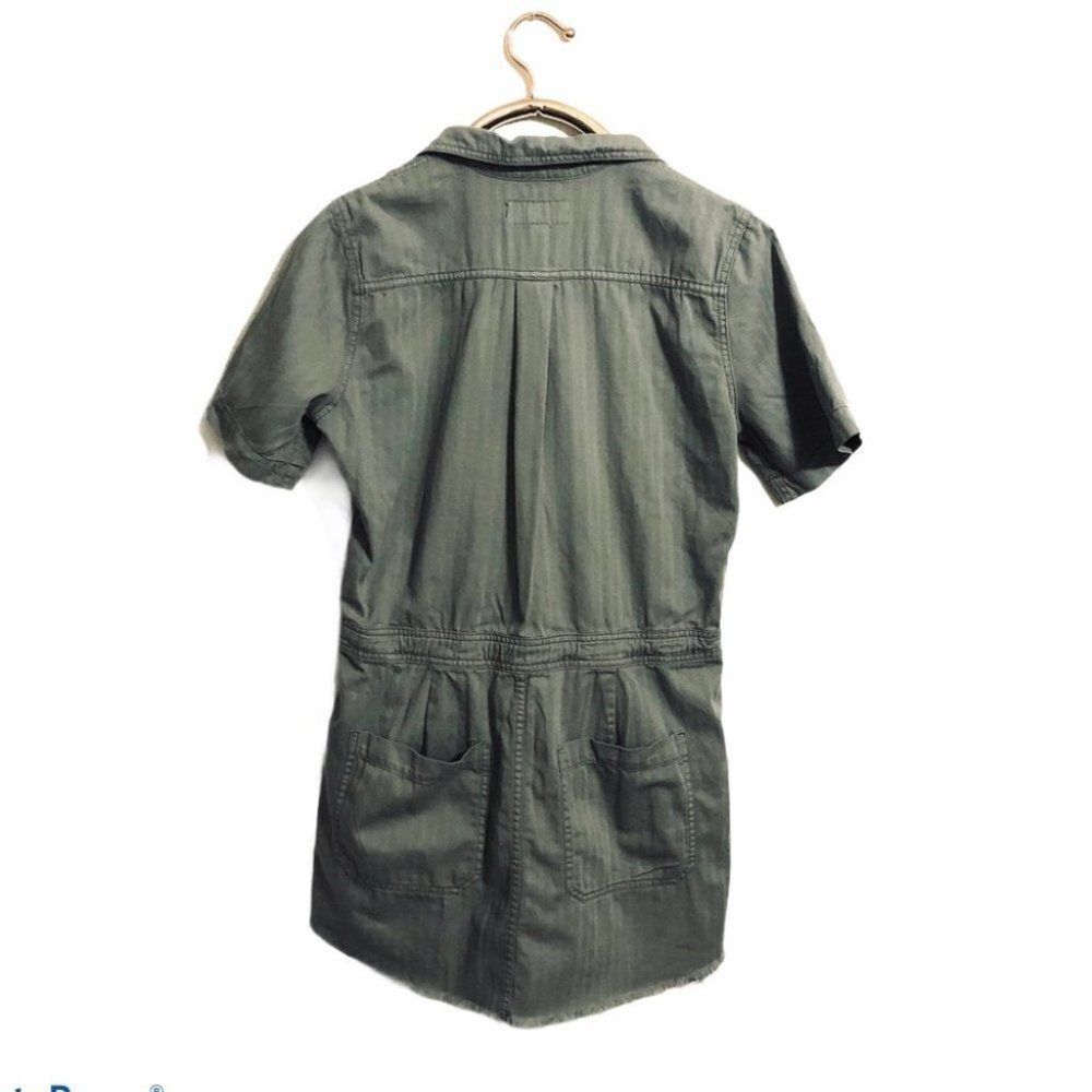 Lucky Brand drawstring raw hem dress army green - Picture 3 of 15
